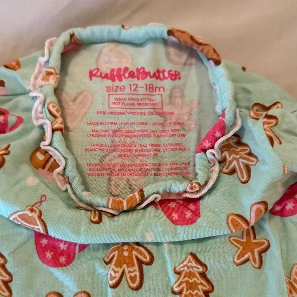 Ruffle Butts Gingerbread and Hot Chocolate Long Sleeve PJ Set